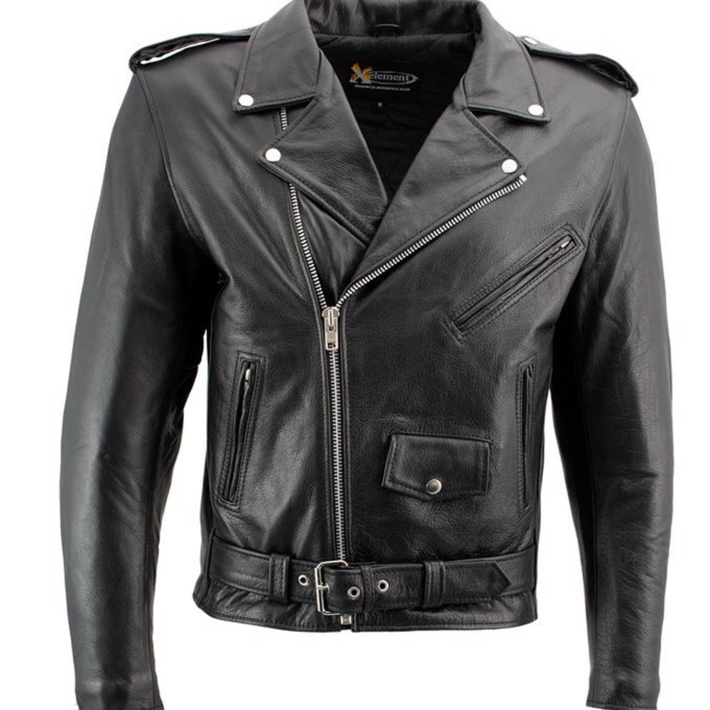 NWT - Men’s classic leather biker jacket